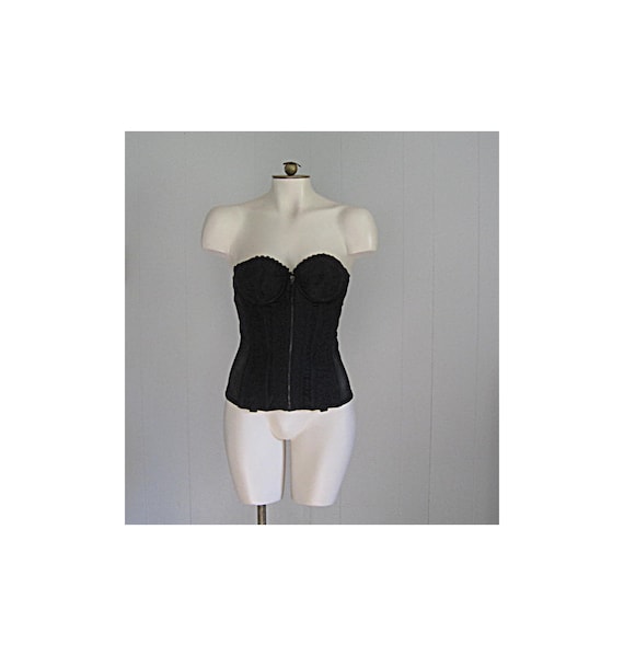 Vintage 1950s Merry Widow / 50s Black Lace Long Li