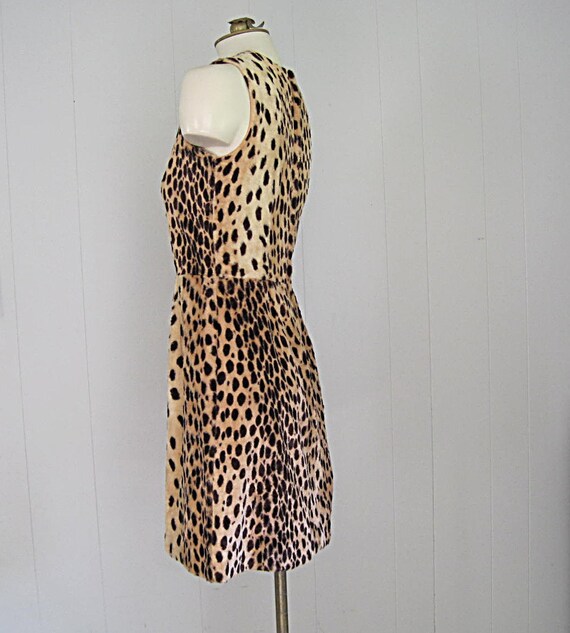 50s Vintage Pin Up Cocktail Dress / Leopard Print… - image 5