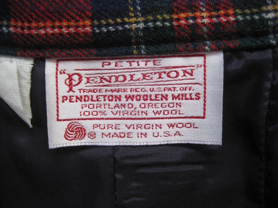 Vintage Pendleton Plaid Wool Skirt / 1980s Pendle… - image 5
