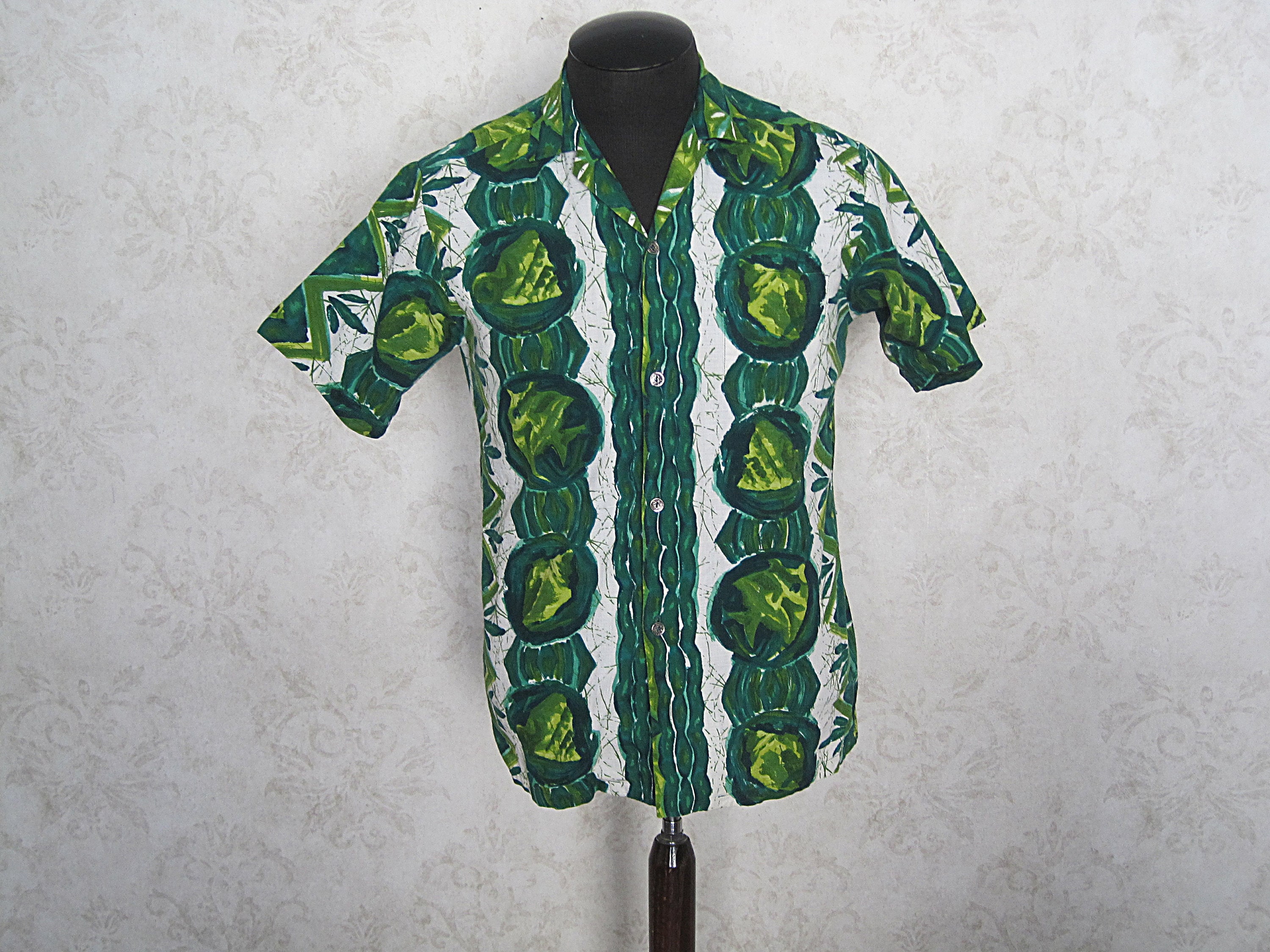 Vintage Hawaiian Barkcloth Shirt 