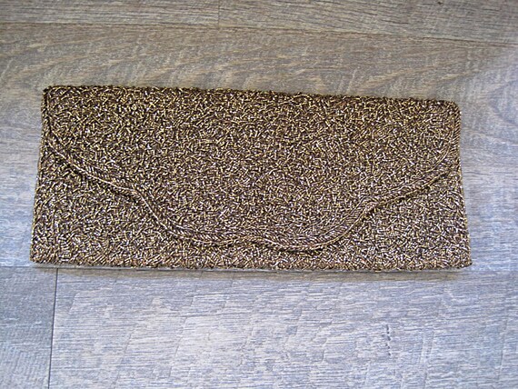 Vintage Heavy Beaded Evening Bag / 50s Hand Made … - image 2