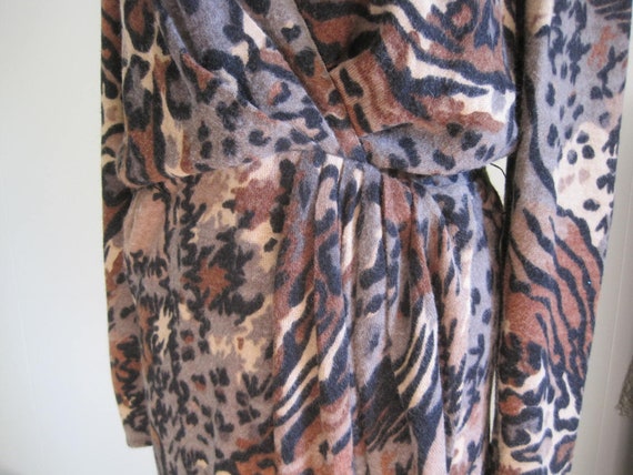 Vintage Leopard Print Sweater Dress '80s '90s Fra… - image 6