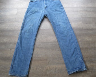 Vintage Wrangler Jeans 33x36, 80s 90s High Waist Straight Leg Denim