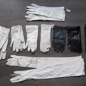 Vintage Leather Gloves Lot: Silk Lined, 1950s-60s Formal Gloves (Size 6/6.5/7)