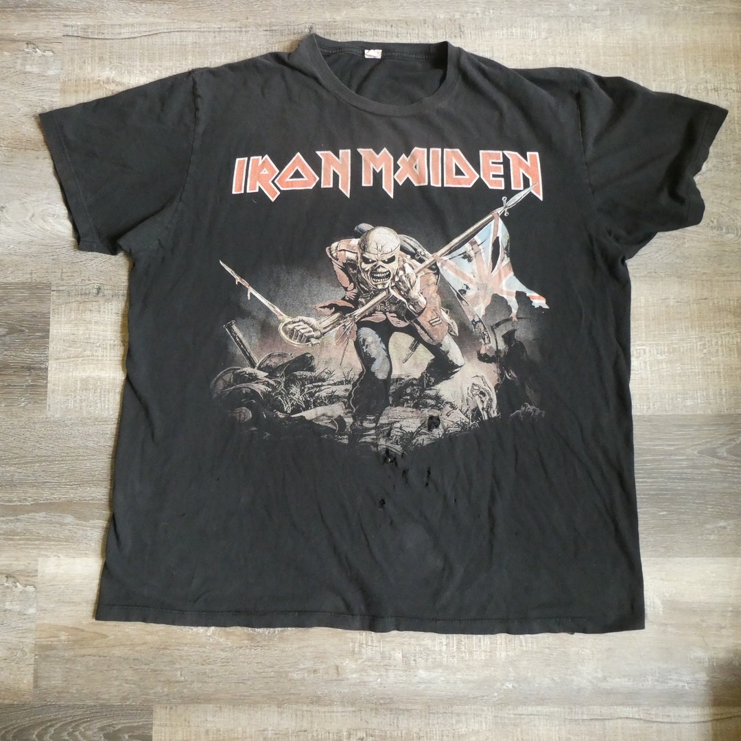 PORT&COMPANY IRON MAIDEN Band T-shirt (Men's XXL equivalent) cotton black type Vintage Second Hand
