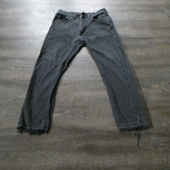 Vintage Levi s 505 Jeans 34 x 30 Tag 1990s Vintage Black Levi Jeans 90s Levis Boyfriend Jeans Faded Worn Distressed Denim Relaxed Loose