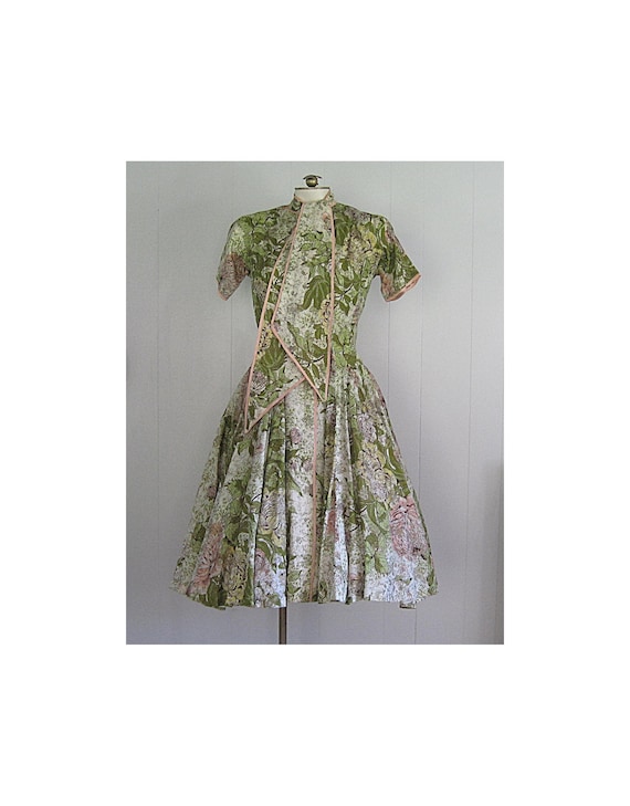 1950s Vintage Lilli Ann Dress / Rare '50s Floral … - image 1