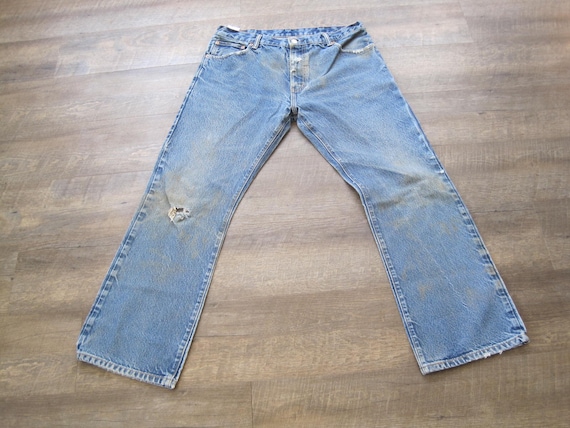 Vintage Levi's Distressed Denim 35 X 30 Jeans / Well Worn - Etsy