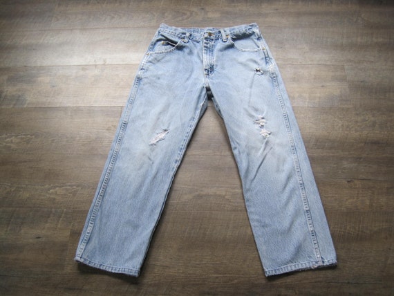 1990s Vintage High Waist Wrangler Jeans / 32 X 30 Tag Faded - Etsy New  Zealand