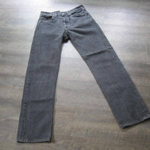 Vintage Black Levi&#39;s 501 Jeans: Button Fly, Distressed Denim (30x34)