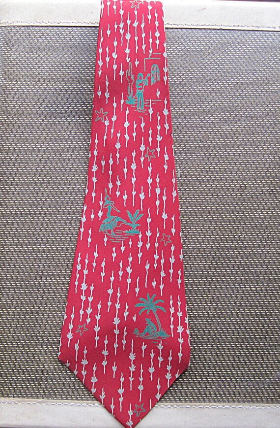 1950s Vintage Silk Necktie / '40s '50s Merle Orig… - image 2