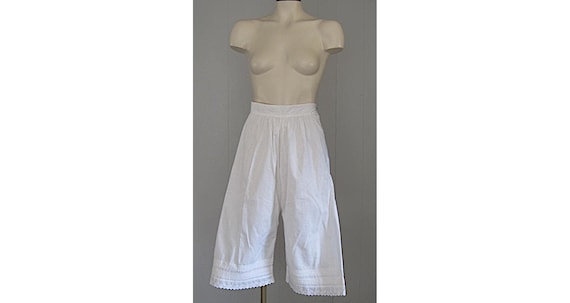 Antique Pantaloons / Edwardian White Cotton Bloom… - image 1