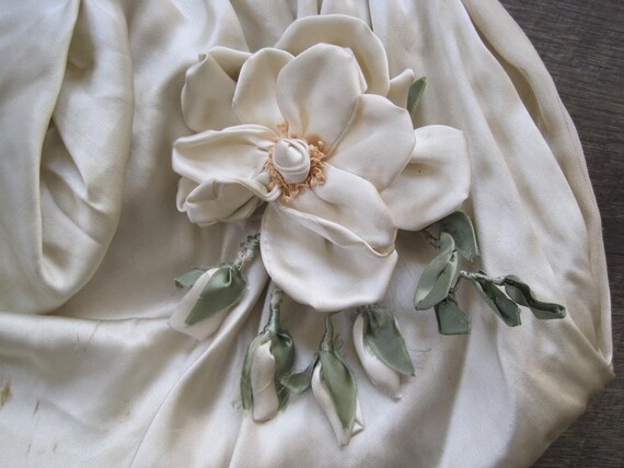 Antique Silk Flower Girl Bag / Edwardian or 1920s… - image 2