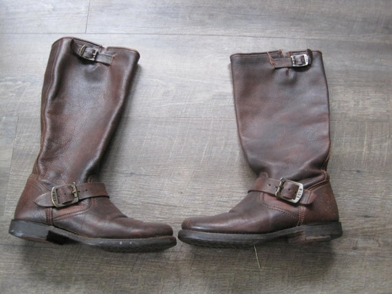Vintage Frye Leather Motorcycle Boots 