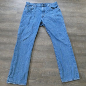 Vintage Levi Button Fly Jeans / Levi's 501 38 x 34 Single Stitch 90s Distressed Denim Relaxed Loose Boyfriend Jeans Worn Faded Levis