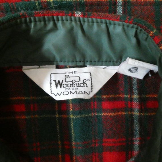 Vintage Woolrich Woman Red and Green Plaid Wool S… - image 6