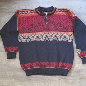 Vintage Dale of Norway Wool Ski Sweater: 1990s Nordic Dragon Design
