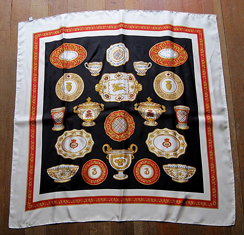 vintage burberry silk scarf