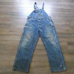 Vintage Key Imperial Denim Bib Overalls: 1980s Workwear Carpenter Pants 40x32