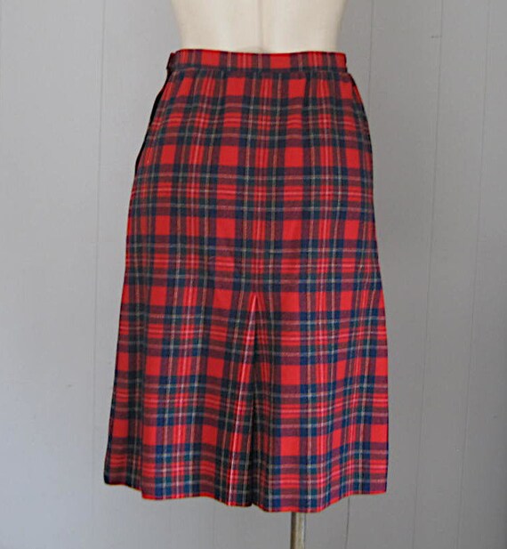 Vintage Pendleton Plaid Wool Skirt / 1980s Pendle… - image 3