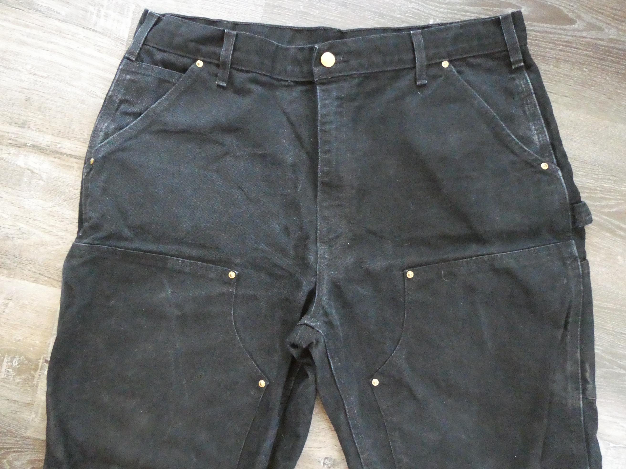 Vintage Carhartt Double Knee Work Pants Black B01 38 X 30 - Etsy