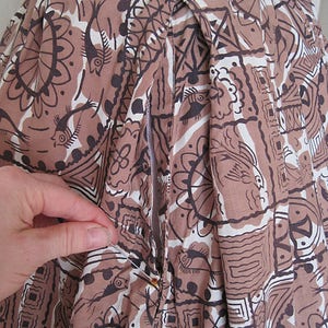 1950s Full Cotton Circle Skirt / Vintage Hawaiian Tiki Skirt image 8