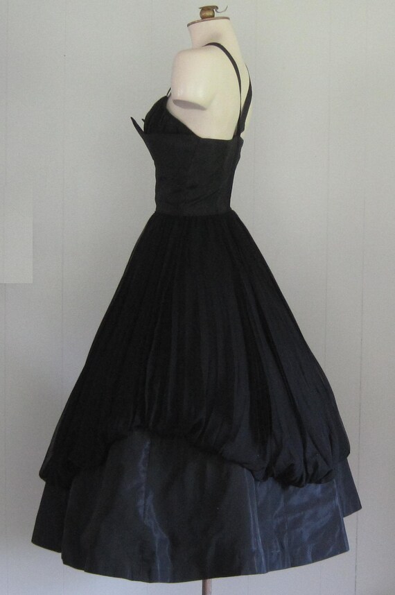 Vintage 50s Fit & Flare Cocktail Party Dress / Fo… - image 5