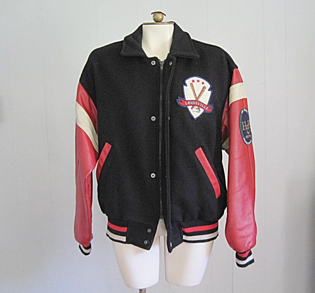 Vintage 1990s Louisville Slugger Baseball Leather Varsity Jacket / Emb –  LOST BOYS VINTAGE