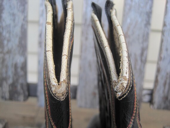 Vintage Cowboy Boots / 1950s Vintage ACME Black/R… - image 7