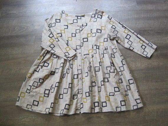 Gudrun Sjoden Babydoll Dress / Y2K Cotton Linen A… - image 2
