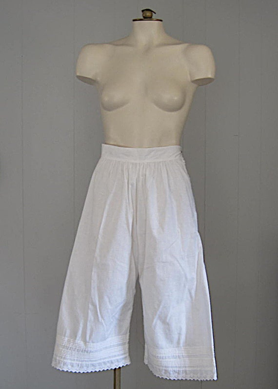 Antique Pantaloons / Edwardian White Cotton Bloom… - image 8