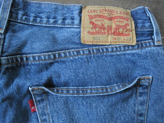 Vintage Levi's Button Fly Jeans / Levis 501 Distr… - image 7