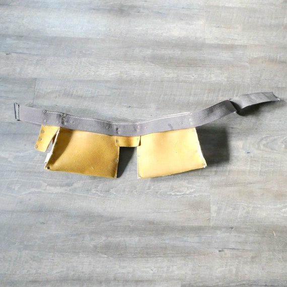 Vintage Tool Belt 9 Pocket Suede Leather Farm Bel… - image 4