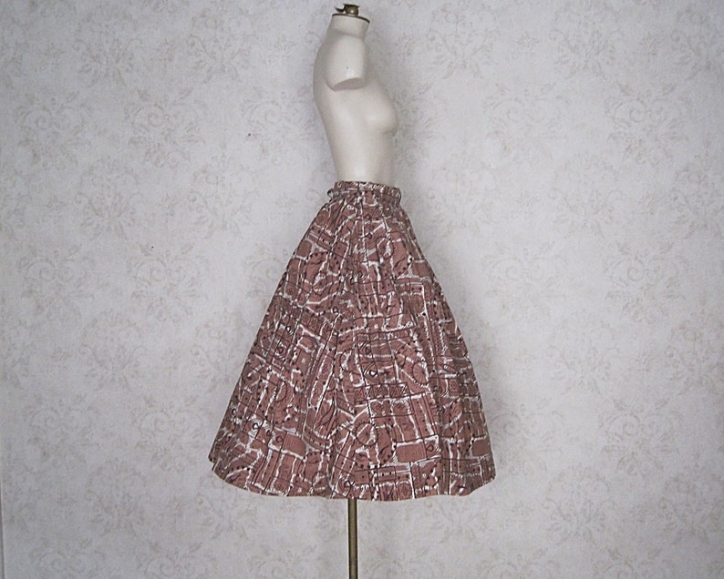 1950s Full Cotton Circle Skirt / Vintage Hawaiian Tiki Skirt image 3