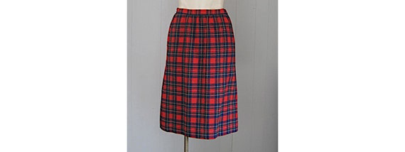 Vintage Pendleton Plaid Wool Skirt / 1980s Pendle… - image 1