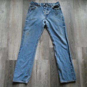 Levi's 501 Button Fly Jeans / '80s '90s Vintage Levis Distressed Denim 34 x 36 Tag Loose Relaxed Single Stitch Boyfriend Jean 30 x 32 Actual