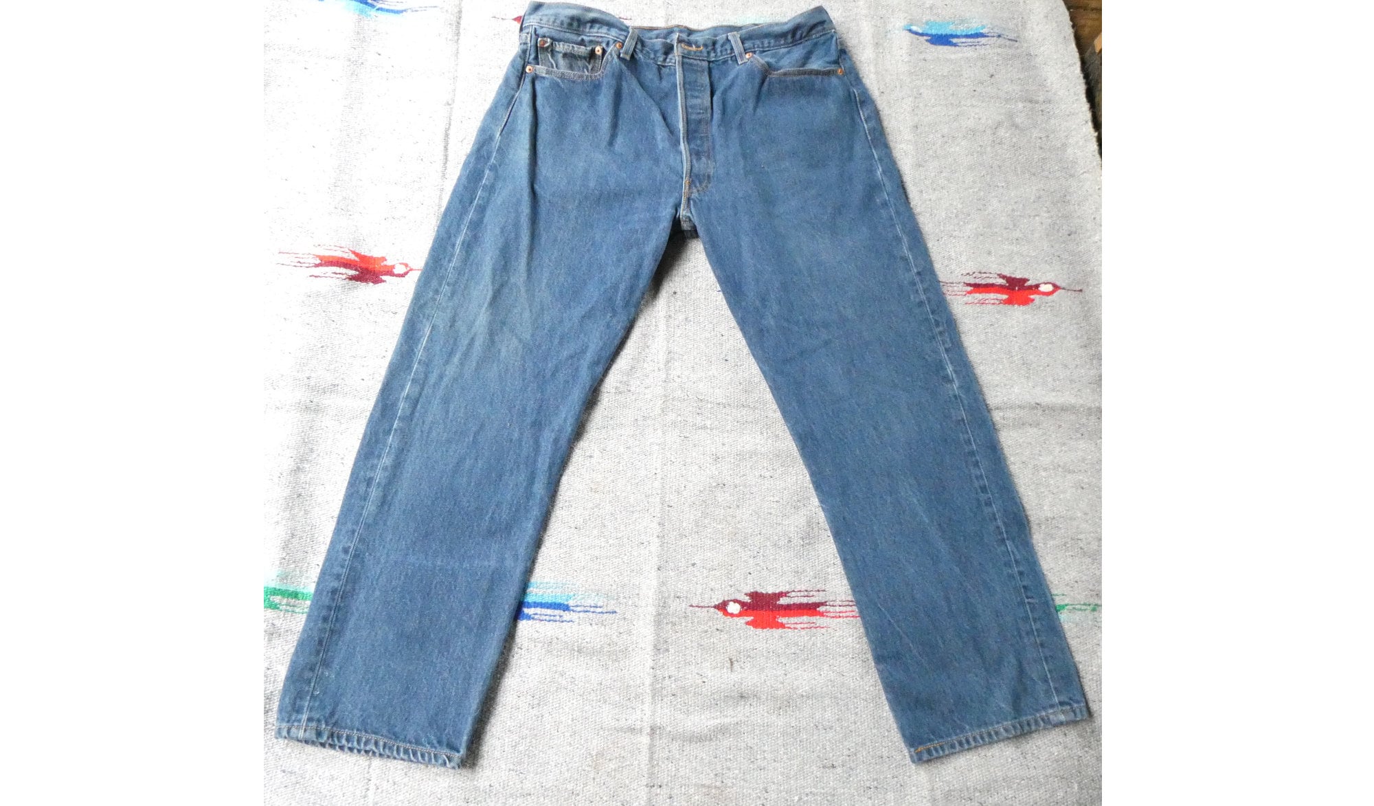 Vintage Levi's 501 Jeans: Distressed Denim, Button Fly 40 X 32 Tag