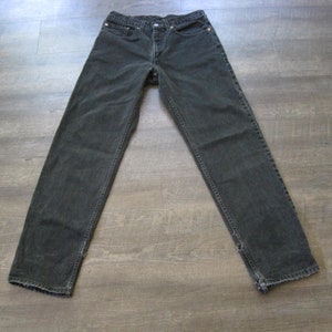 Vintage Levi&#39;s 550 Black Denim Jeans / 90s Vintage Levi Loose Baggy Boyfriend Jeans 31 x 34 Worn Faded Relaxed Fit Levis