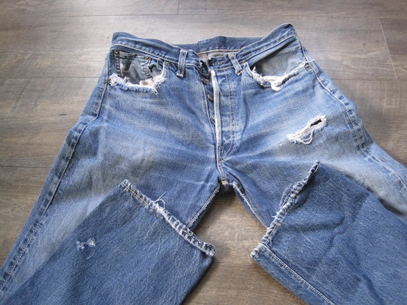 Levis 501 Big E Selvedge Jeans, Vintage Levi's Red Line