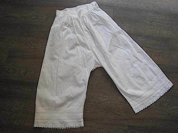 Antique Pantaloons / Edwardian White Cotton Bloom… - image 5