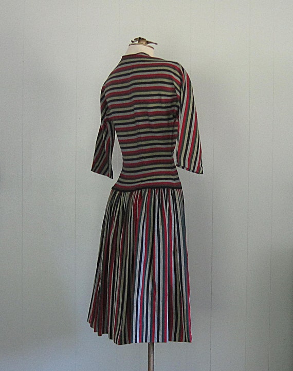 Vintage 50s Striped Pat Hartly Dress / Fitted Bod… - image 7