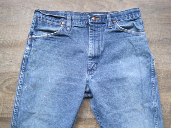 Vintage Distressed Denim Jeans / Straight Leg Hig… - image 2