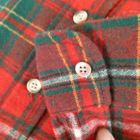 Vintage Woolrich Woman Red and Green Plaid Wool S… - image 8