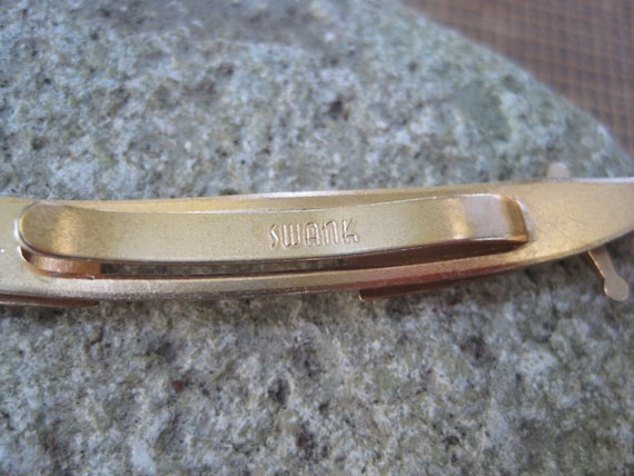 Swank Scimitar Tie Bar / 60s Vintage Sword Tie Cl… - image 5