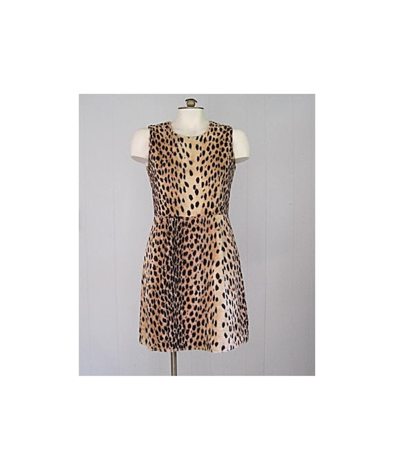 50s Vintage Pin Up Cocktail Dress / Leopard Print… - image 1