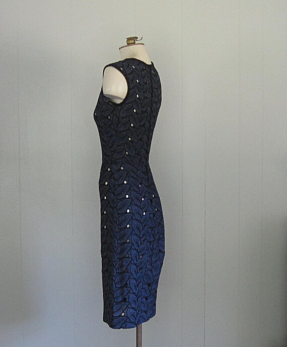 Vintage 1950s Wiggle Dress / Toni Todd Black and … - image 3