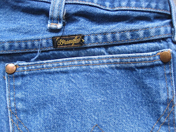 Vintage Distressed Denim Wrangler Jeans 42 X 30 T… - image 6