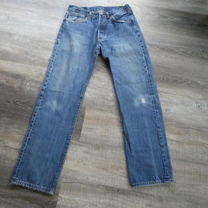 Levi's 501 Button Fly Jeans Distressed Faded Vintage 33 x 32 Tag (32x32 Measured)