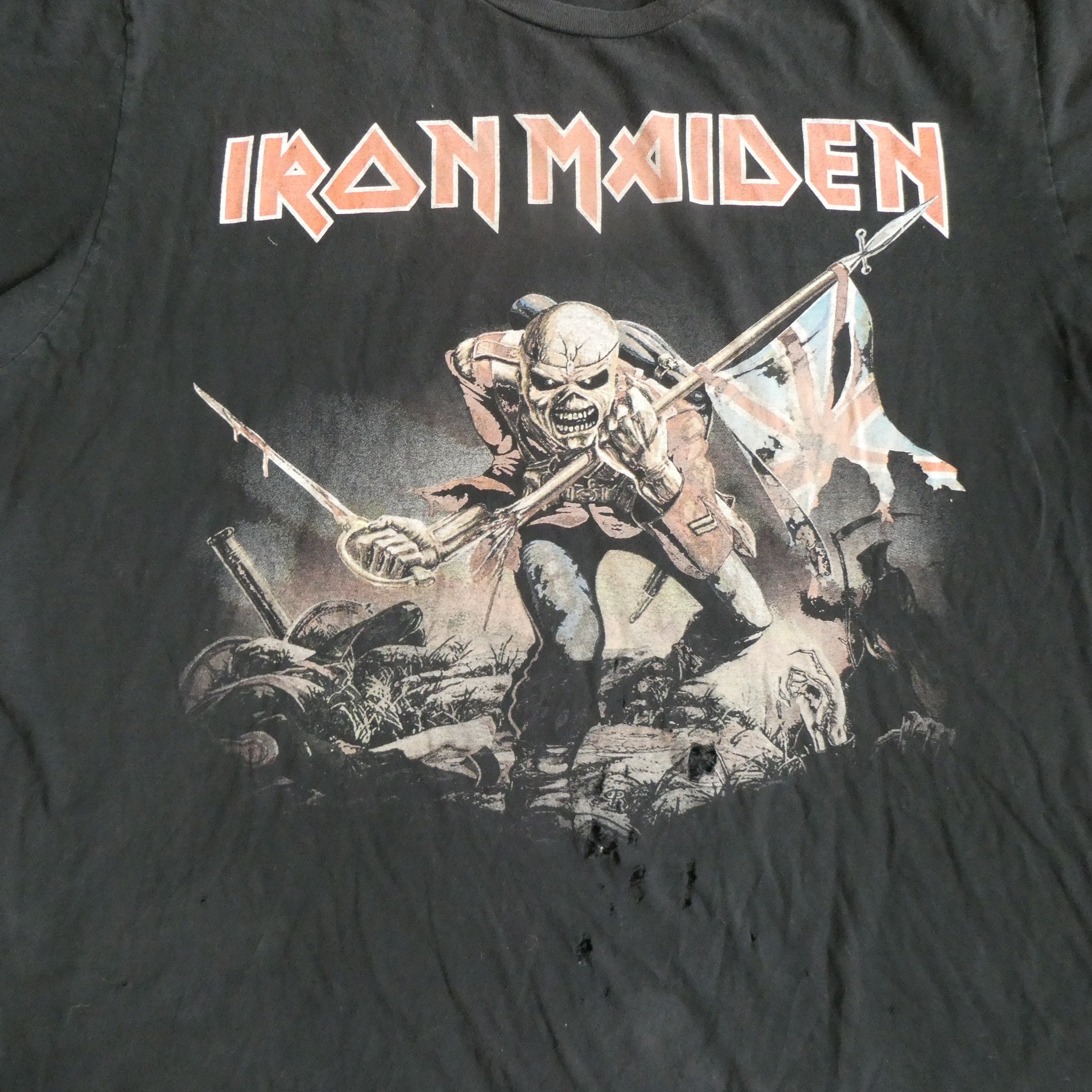 Vintage Iron Maiden the Trooper T-shirt: Distressed Union Jack