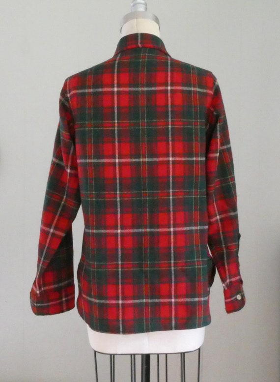 Vintage Woolrich Plaid Wool Shirt: 1970s Red Tart… - image 4